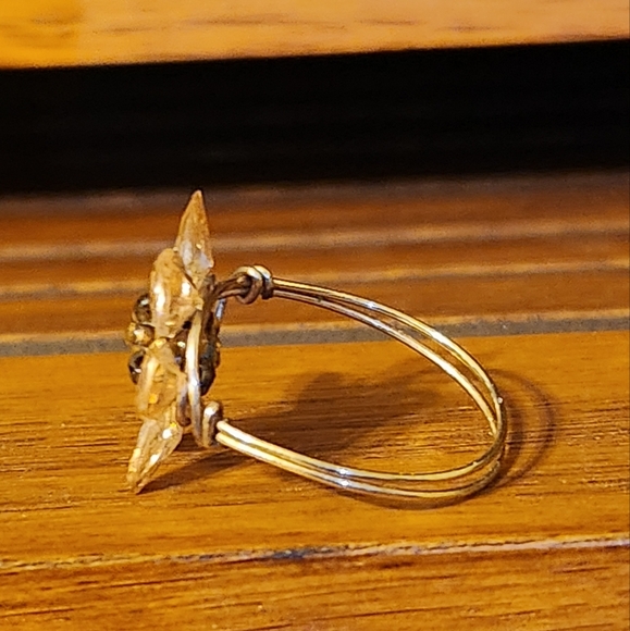 Swarovski Crystal Flower Ring Amber NWT Size 7 5 - Picture 2 of 4